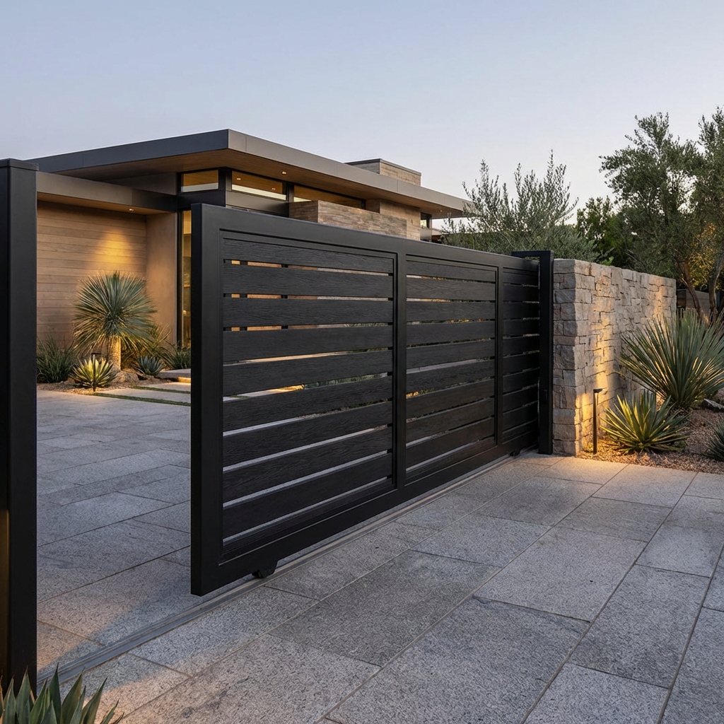 Custom driveway gate fabrication